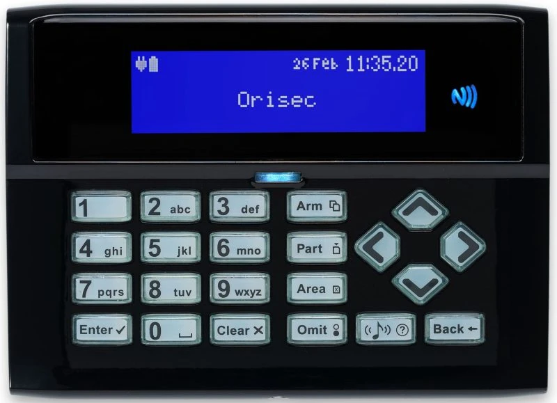 'Orisec Flush Mount Metal Keypad Gloss Black'